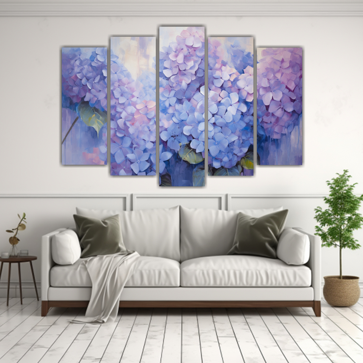 PINTURA ABSTRACTA DE HORTENSIAS EN ÓLEO SOBRE 100X65 CM - 2