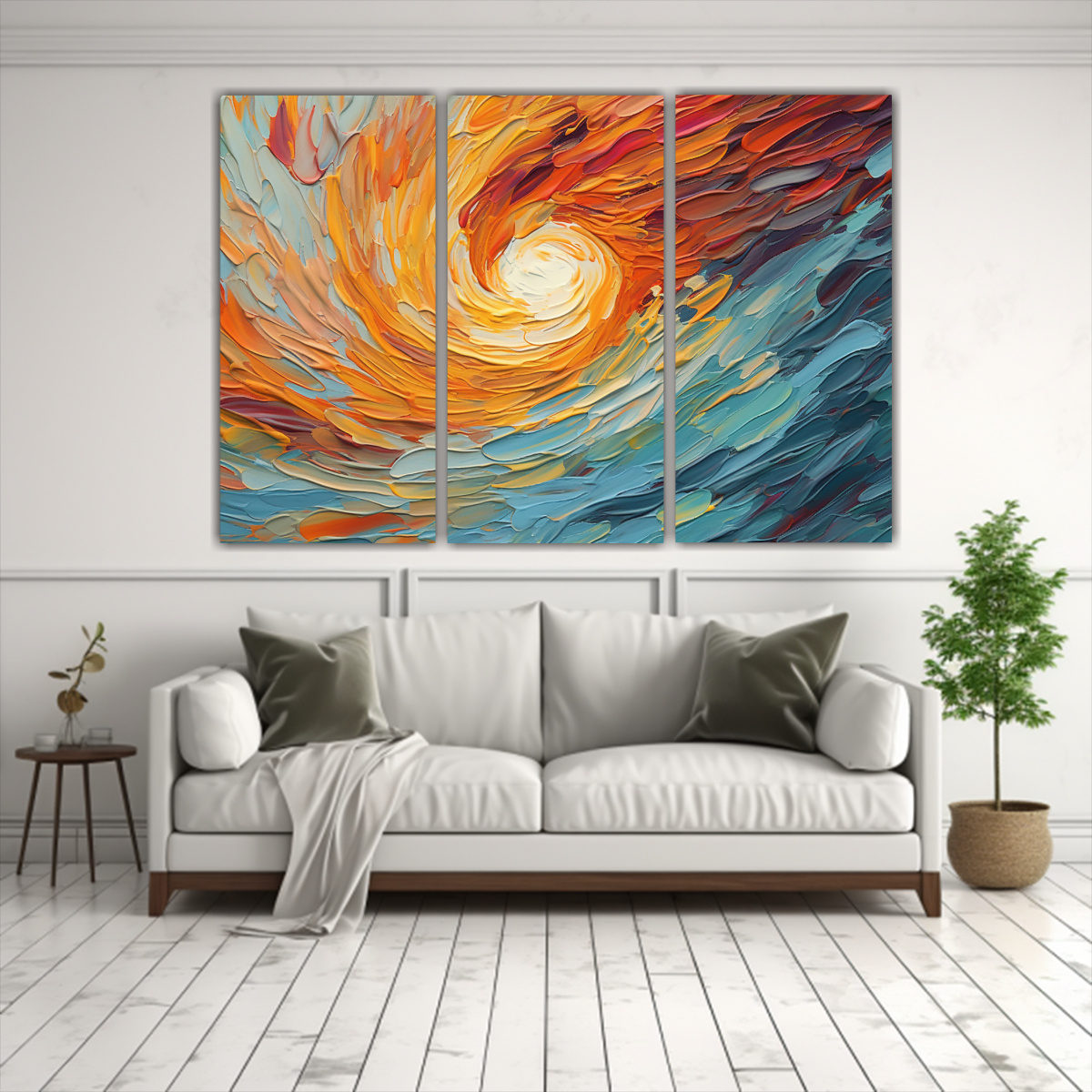 PINTURA ABSTRACTA LUMINOSA CON COLORES MODERNOS 240X160 CM - 2