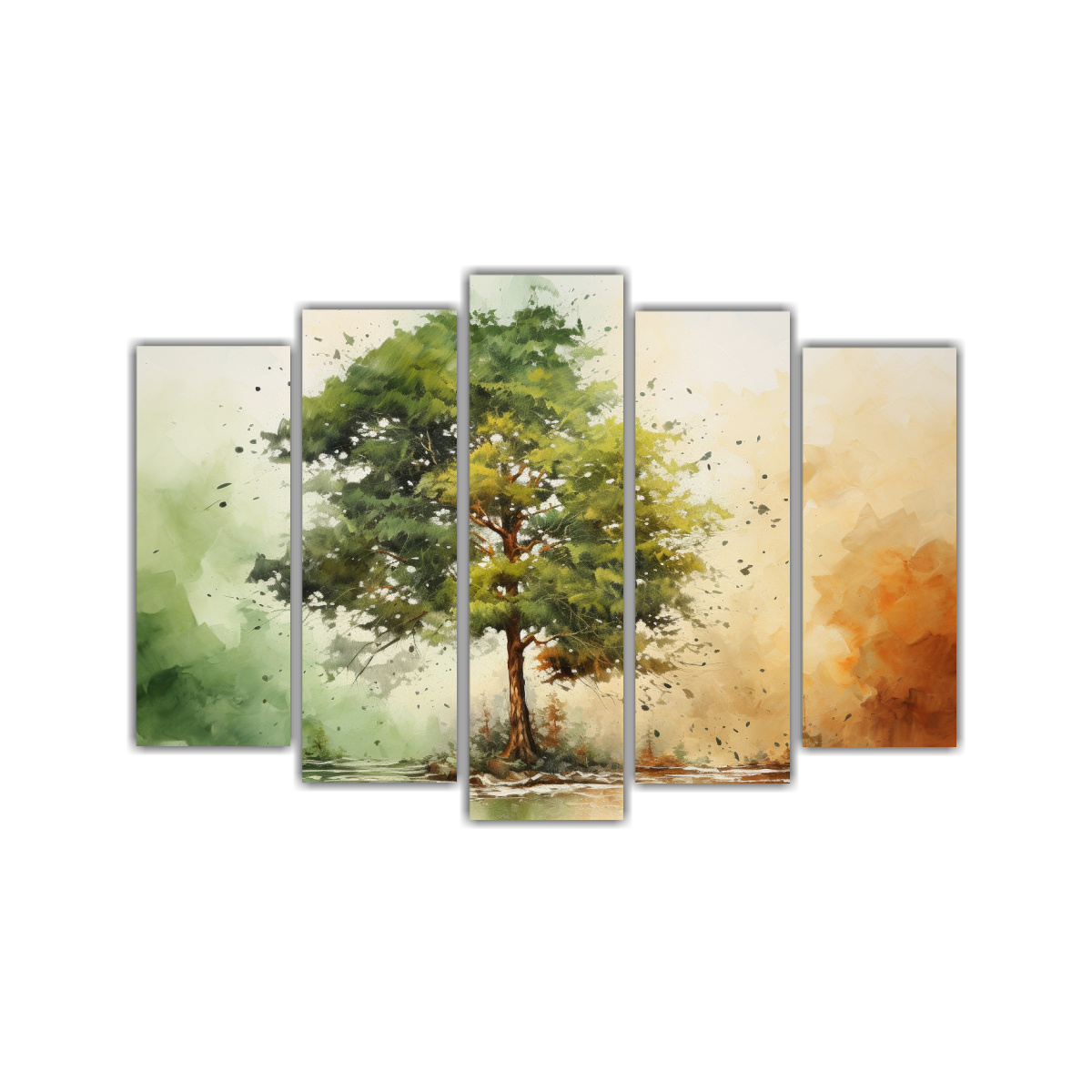 PINTURA ABSTRACTA DE ÁRBOL DE CEDRO VERDE Y 150X100 CM - 1