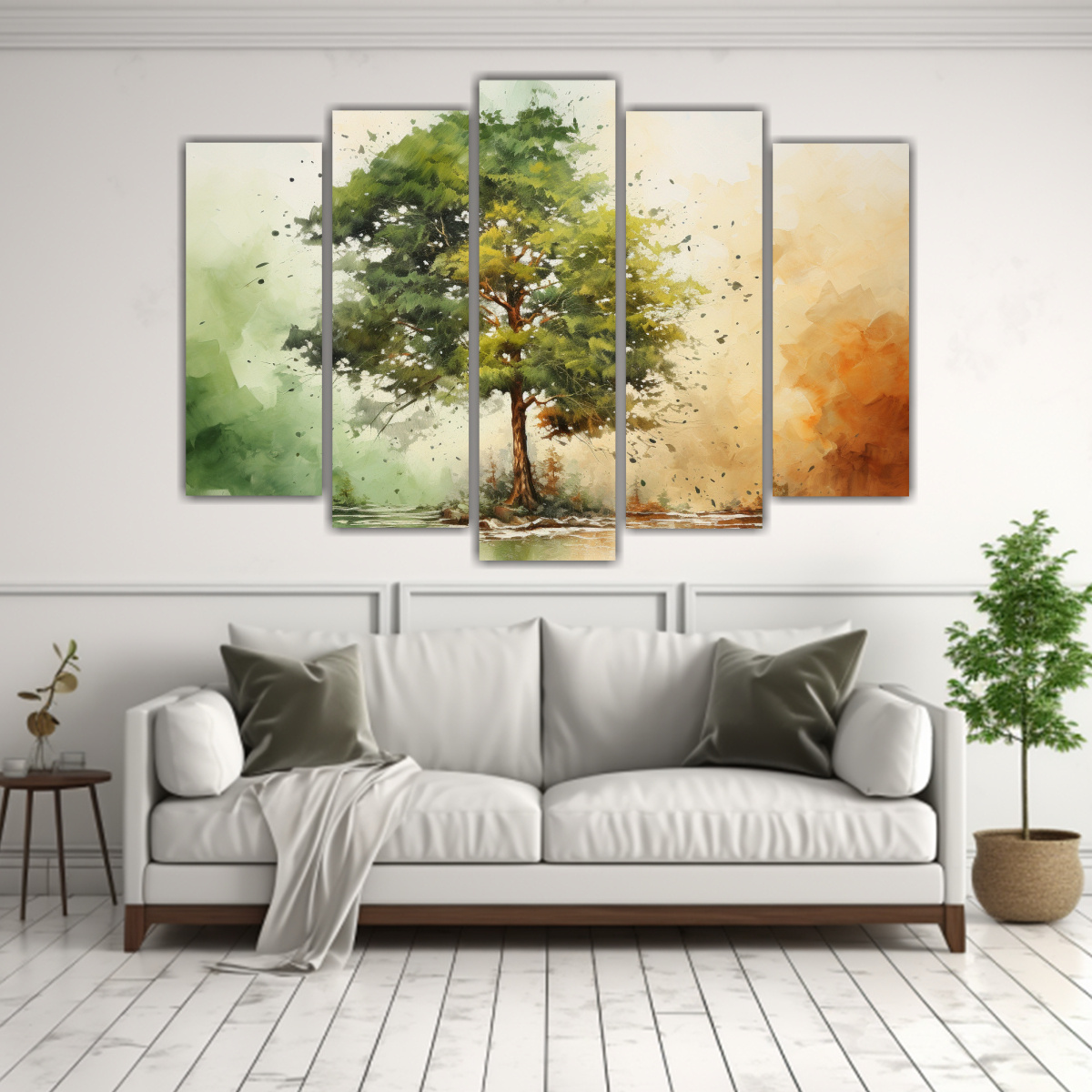 PINTURA ABSTRACTA DE ÁRBOL DE CEDRO VERDE Y 150X100 CM - 2