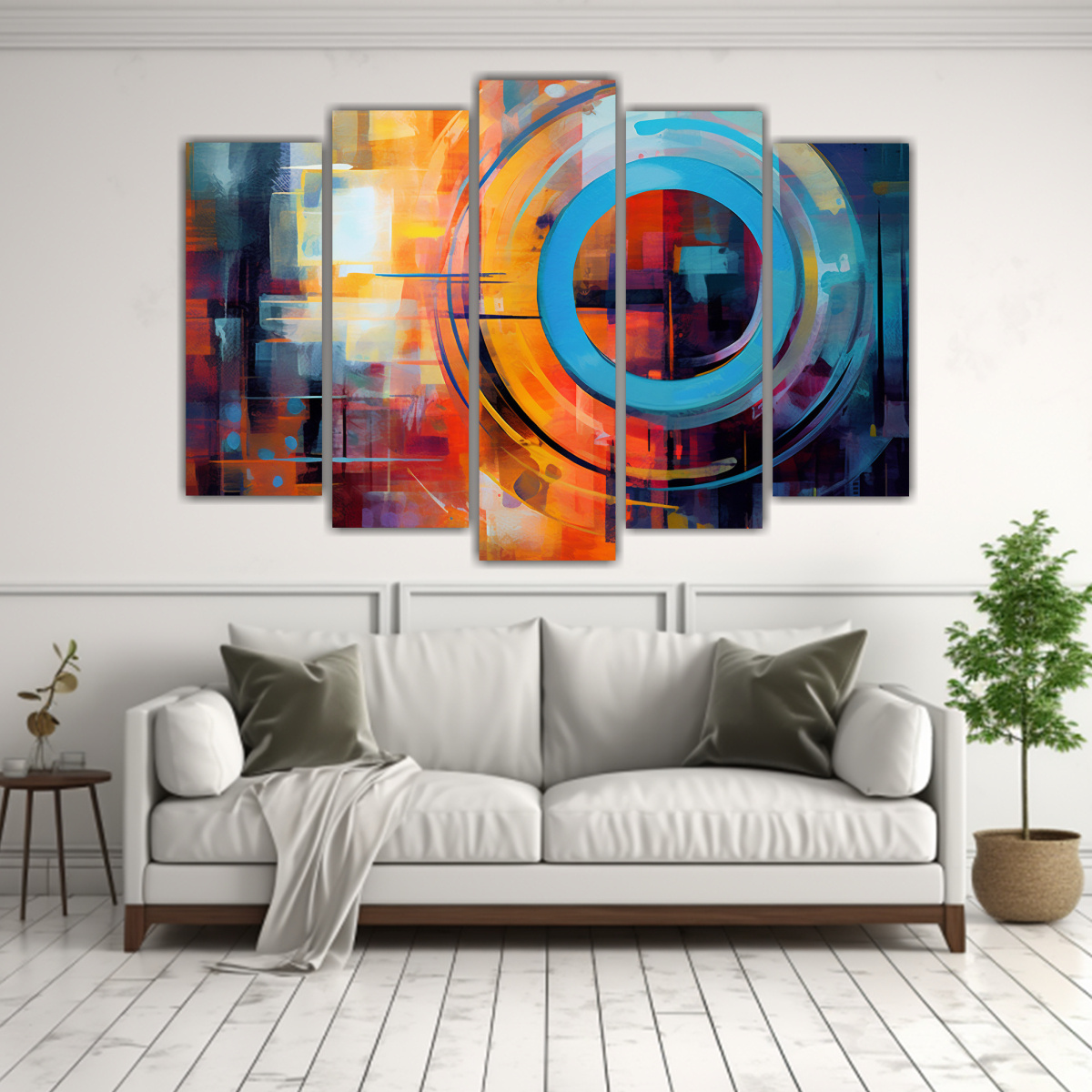 CUADRO ABSTRACTO MODERNO TECNOLOGÍA LÍNEAS 150X100 CM - 2
