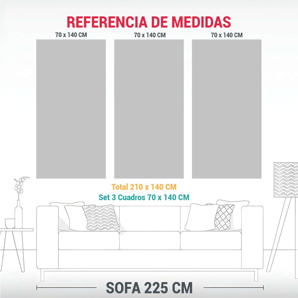 CUADRO DECORATIVO INTERIORES GEOMÉTRICO EN 210X140 CM - 3