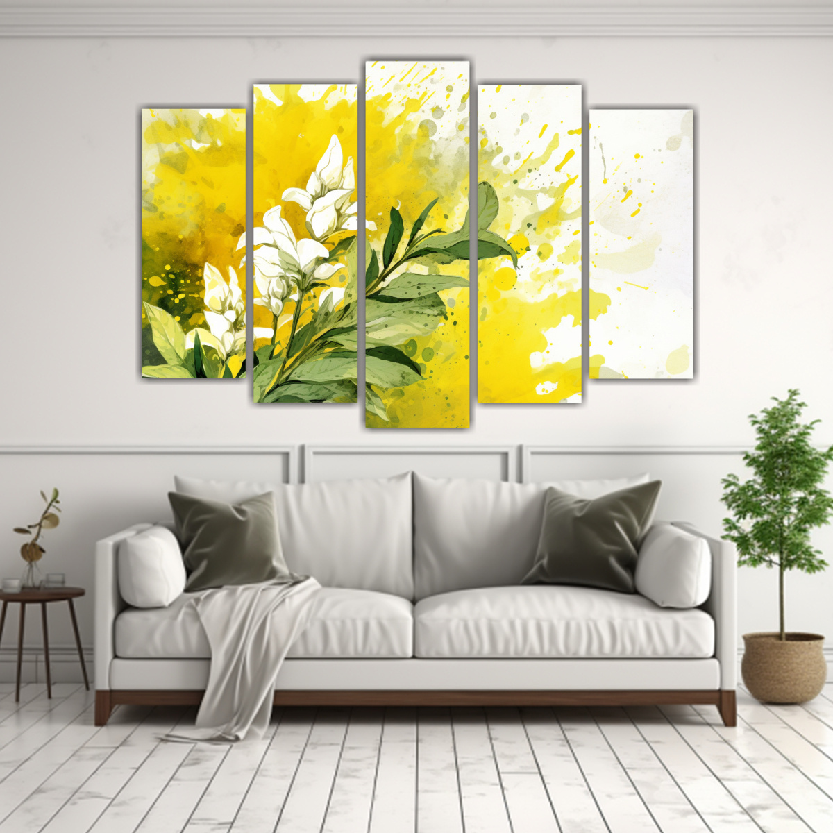 CUADROS DE COCINA CON HIERBAS SALVIA EN AMARILLO 150X100 CM - 2