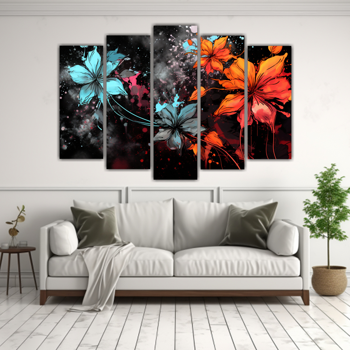 PINTURAS DECORATIVAS EN BASTIDOR, COMPOSICIÓN 125X75 CM - 2