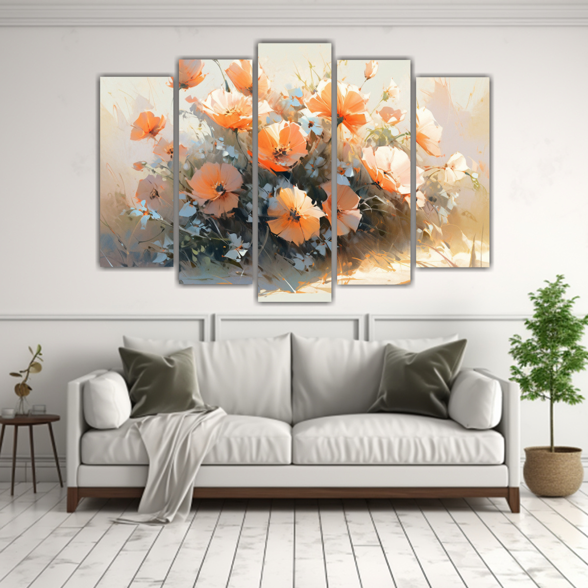 PINTURA FLORAL EN LIENZO ESTILO DECORATIVO CON 125X75 CM - 2