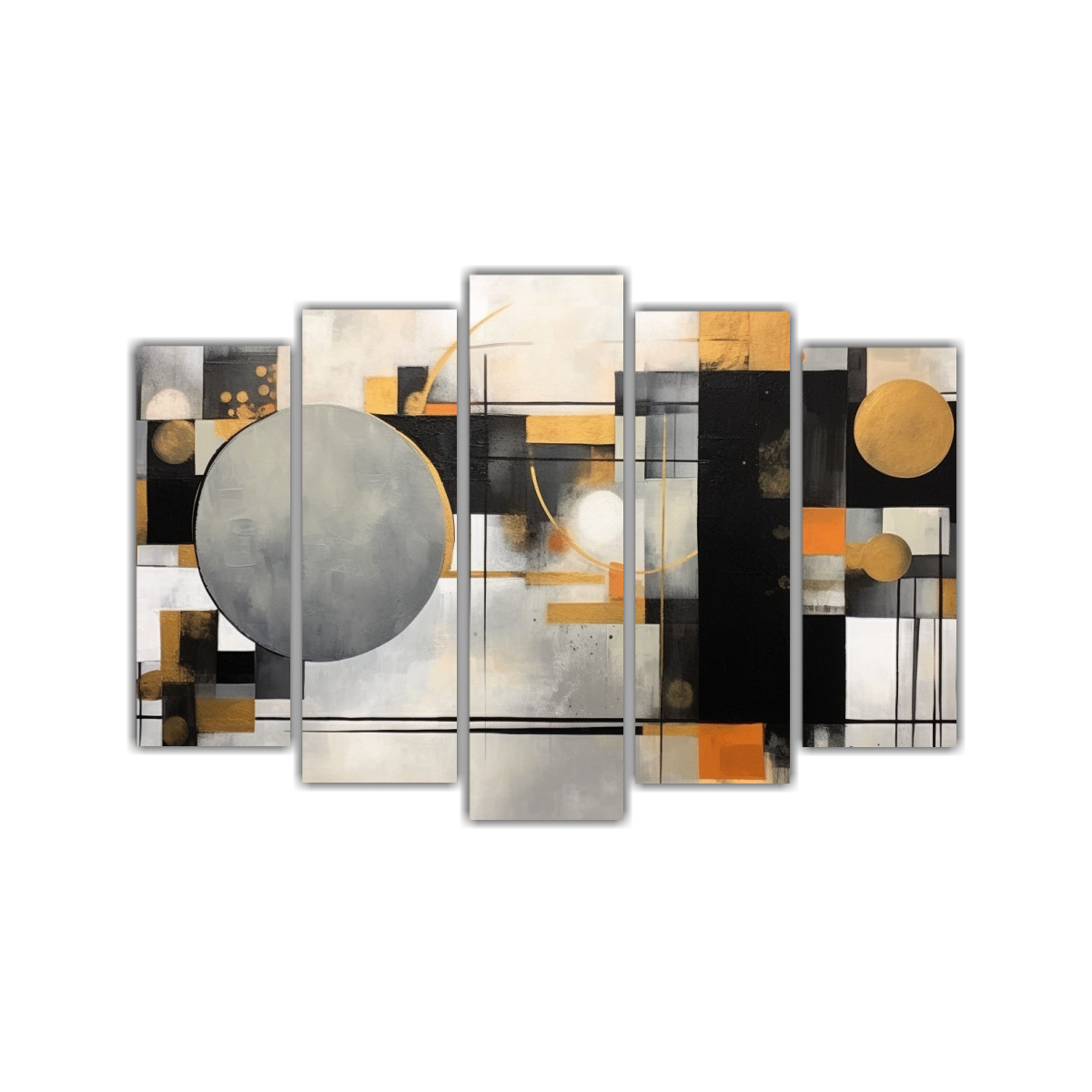 PINTURAS ABSTRACTAS EN TONOS GRISES Y NEGROS SET 100X65 CM - 1
