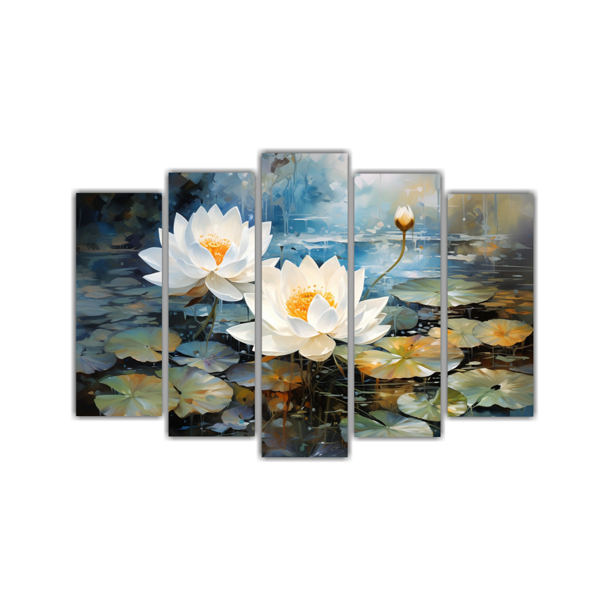 PINTURA ABSTRACTA LOTUS BLANCO Y NEGRO PARA 225X150 CM - 1