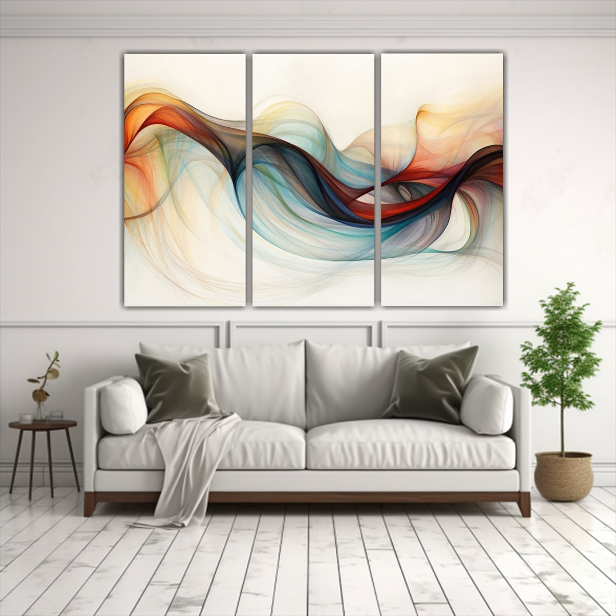 CUADRO DECORATIVO ABSTRACTO DE LÍNEAS Y FORMAS 75X50 CM - 2