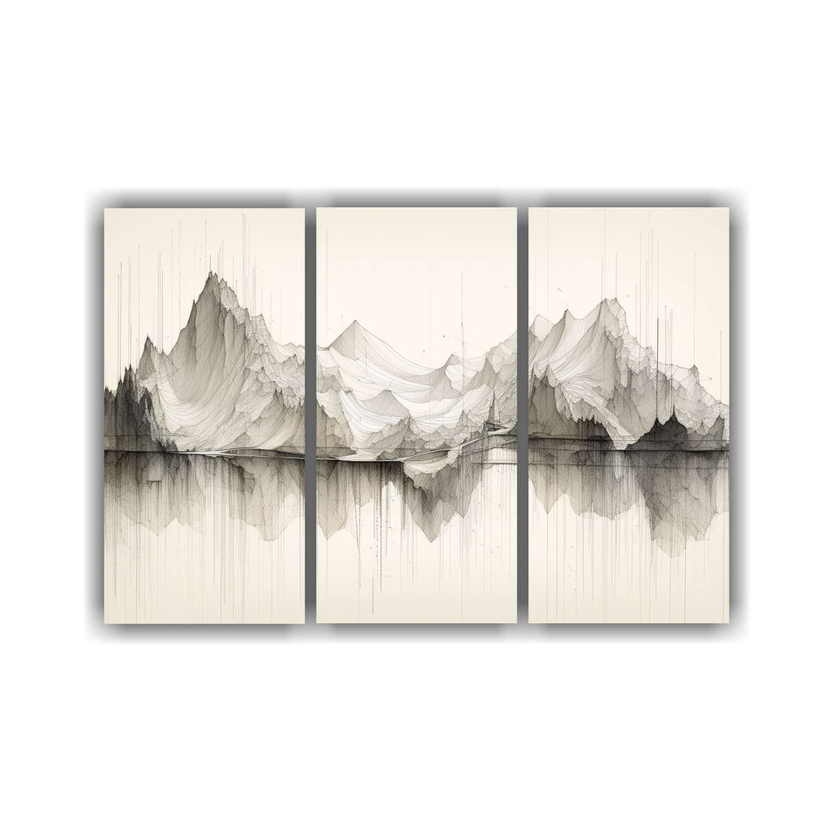 CUADRO TÉCNICA MINIMALISTA EQUILIBRADA CON TRES 60X40 CM - 1