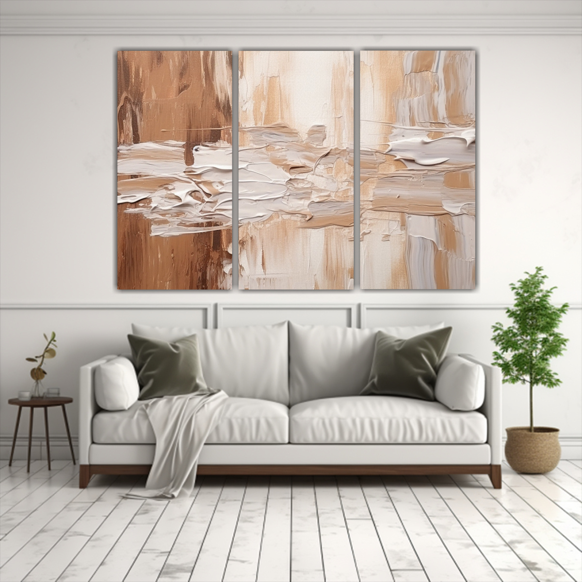 CUADROES REFINADAS EN TONOS DE MARRÓN SOBRE 210X140 CM - 2