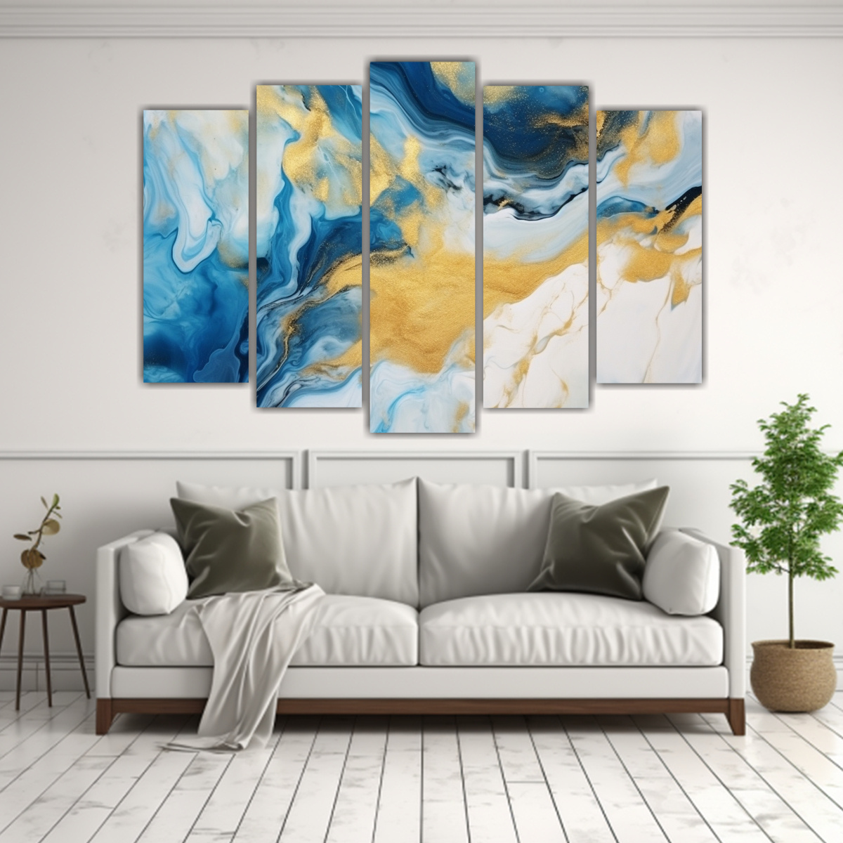 PINTURA ABSTRACTA DE LUJO EN LÍNEA FINA EN 100X65 CM - 2
