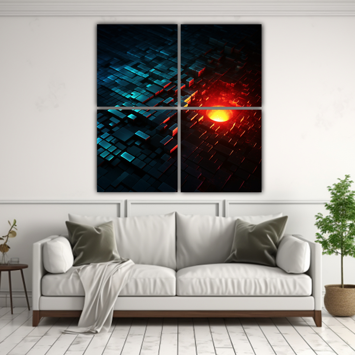 CUATRO LIENZOS DE TELA DECORATIVOS, IMAGEN DE 160X160 CM - 2