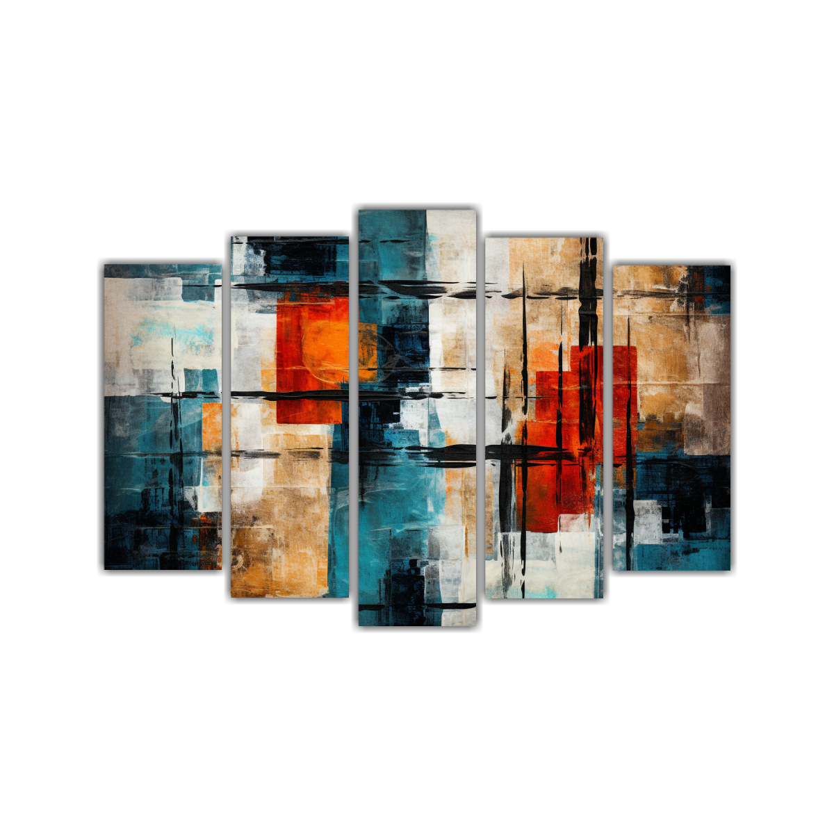 CUADROS DE PARED ABSTRACTOS CON FIGURAS Y COLORES 125X75 CM - 1