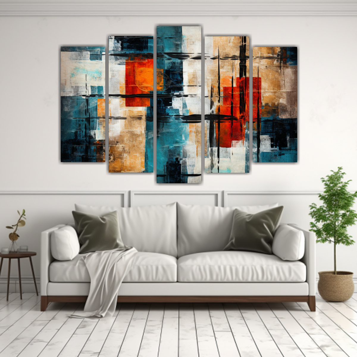 CUADROS DE PARED ABSTRACTOS CON FIGURAS Y COLORES 125X75 CM - 2