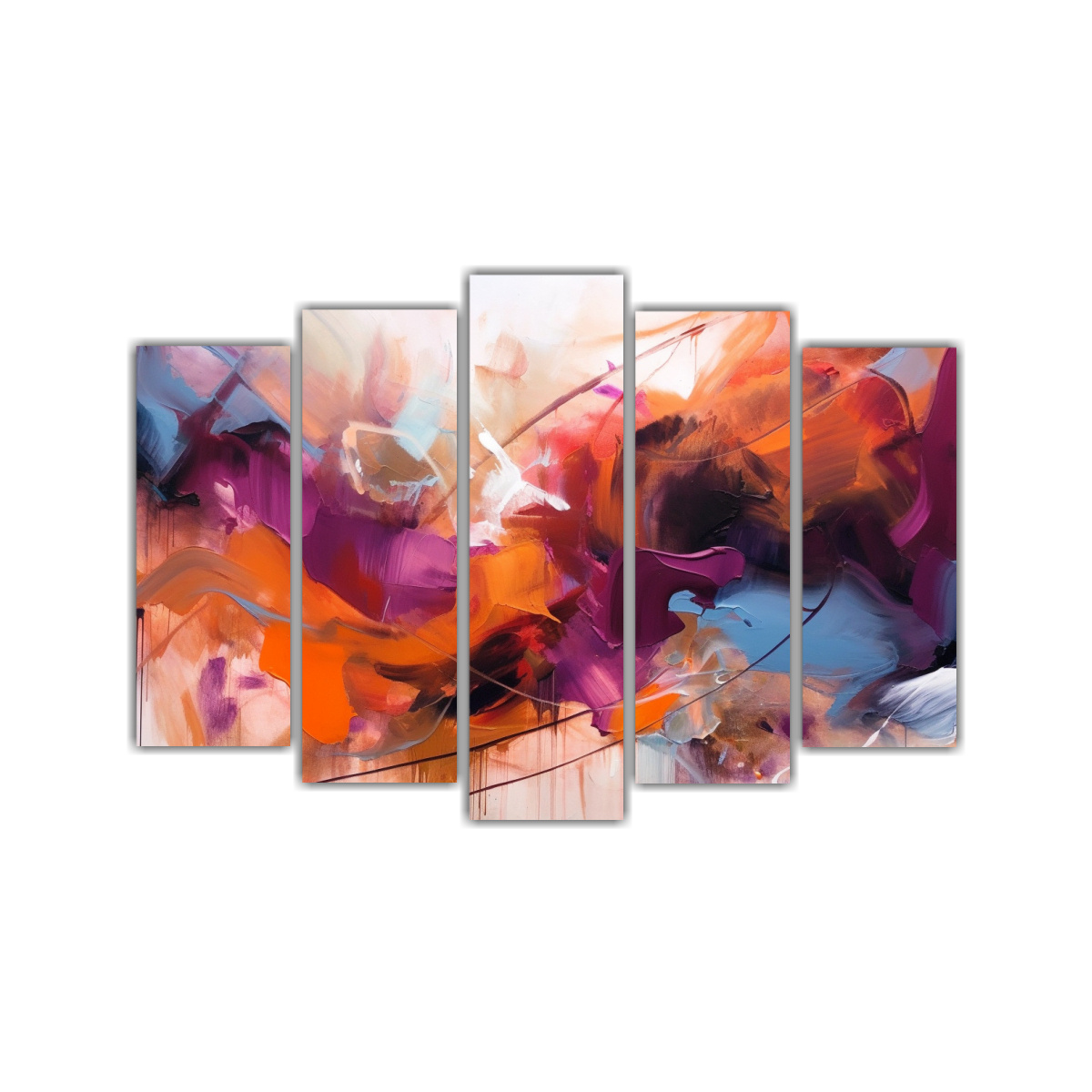PINTURA ABSTRACTA INSPIRADORA EN LIENZO CINCO 225X150 CM - 1