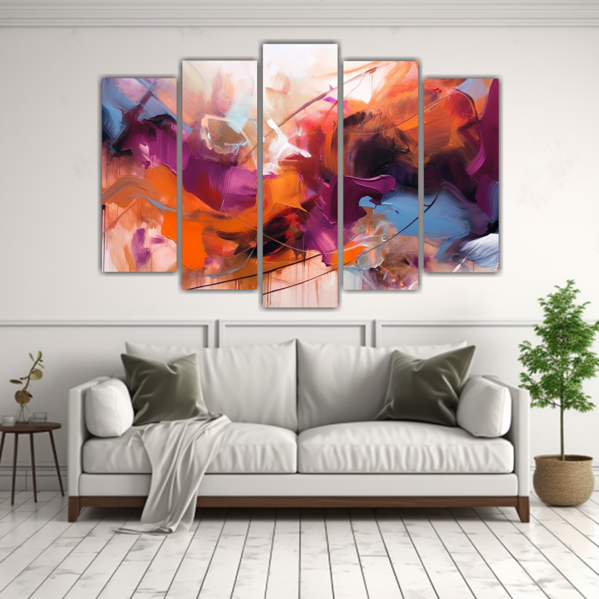 PINTURA ABSTRACTA INSPIRADORA EN LIENZO CINCO 225X150 CM - 2