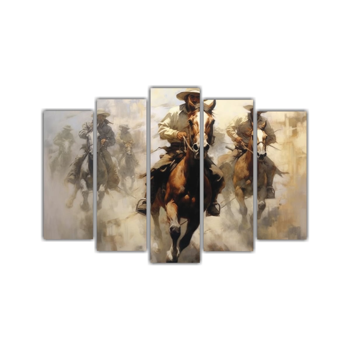 LIENZOS DE TELA: RETRATO DE HOMBRES A CABALLO CON 225X150 CM - 1