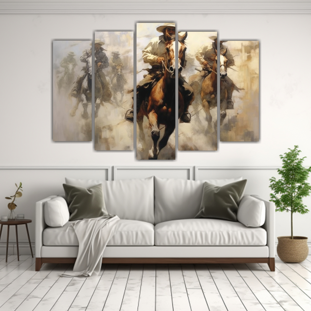 LIENZOS DE TELA: RETRATO DE HOMBRES A CABALLO CON 225X150 CM - 2
