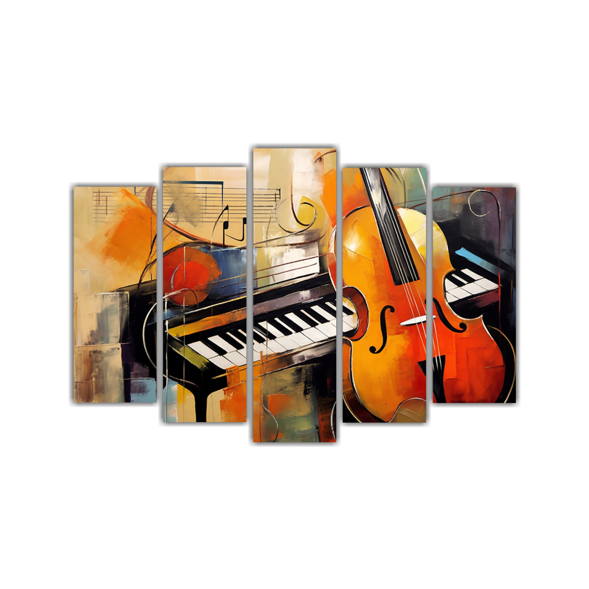 CUADROS DE ARTE MODERNO ÚNICO CON MÚSICA Y 225X150 CM - 1