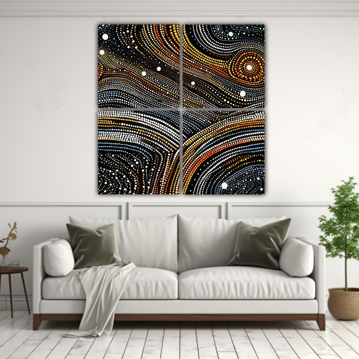 PINTURA ARTÍSTICA ABORIGEN PARA DECORACIÓN DE 200X200 CM - 2
