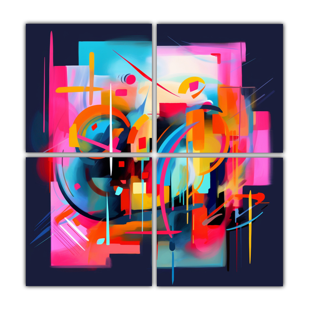 CUADROS DECORATIVOS DE ABSTRACCIÓN GENERADOS POR 120X120 CM - 1