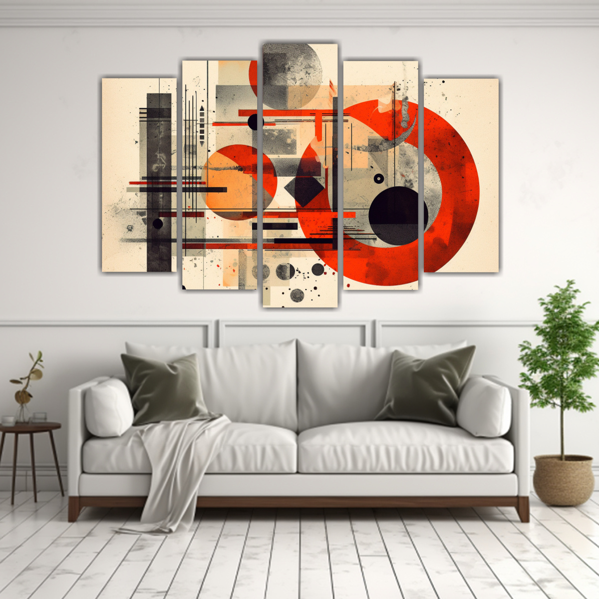 CUADROS DECORATIVOS ABSTRACTOS CON FORMAS GRUNGE 125X75 CM - 2