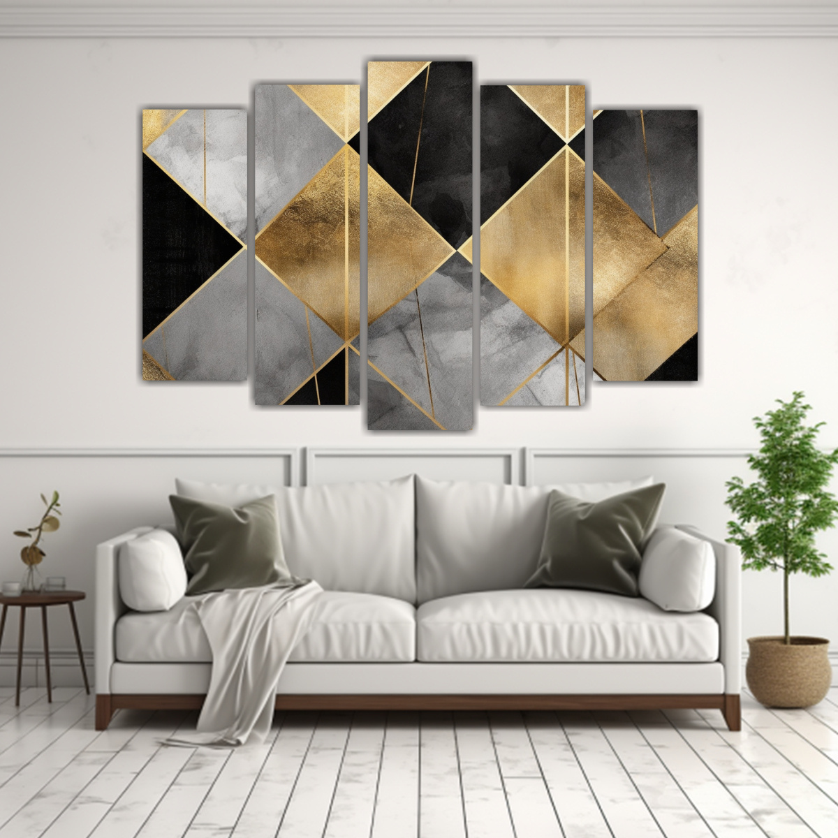 CUADRO ABSTRACTO MODERNO CON CONTRASTE DE LÍNEAS 225X150 CM - 2