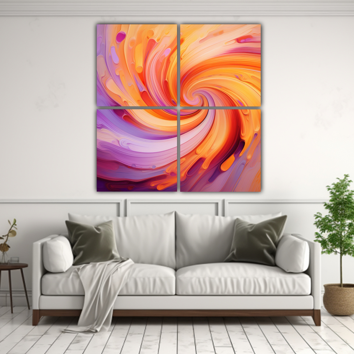 CUATRO LIENZOS VANGUARDIA NATURALEZA VIVA: 100X100 CM - 2