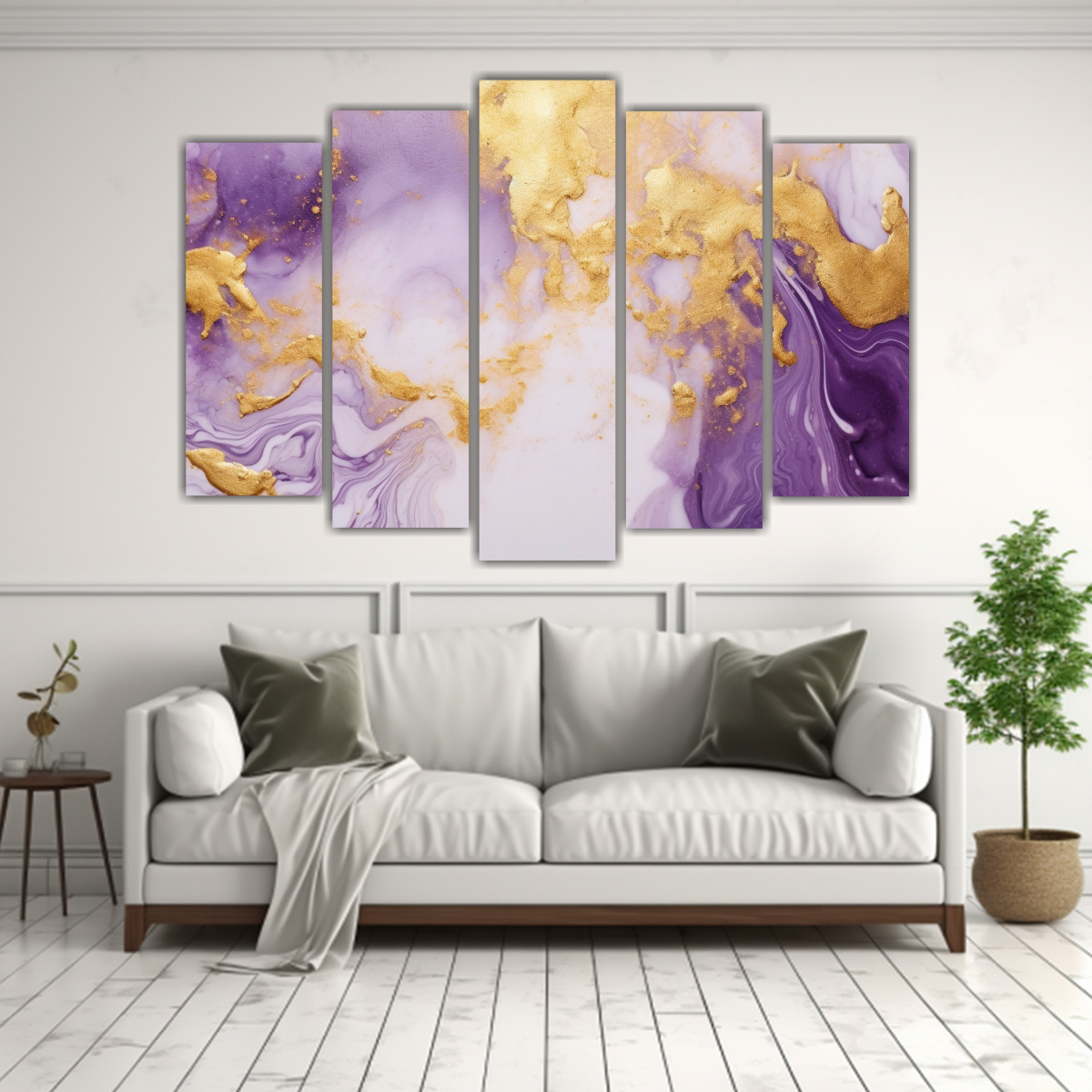 PINTURAS DECORATIVAS EN TEXTURA DE MÁRMOL DORADO 125X75 CM - 2