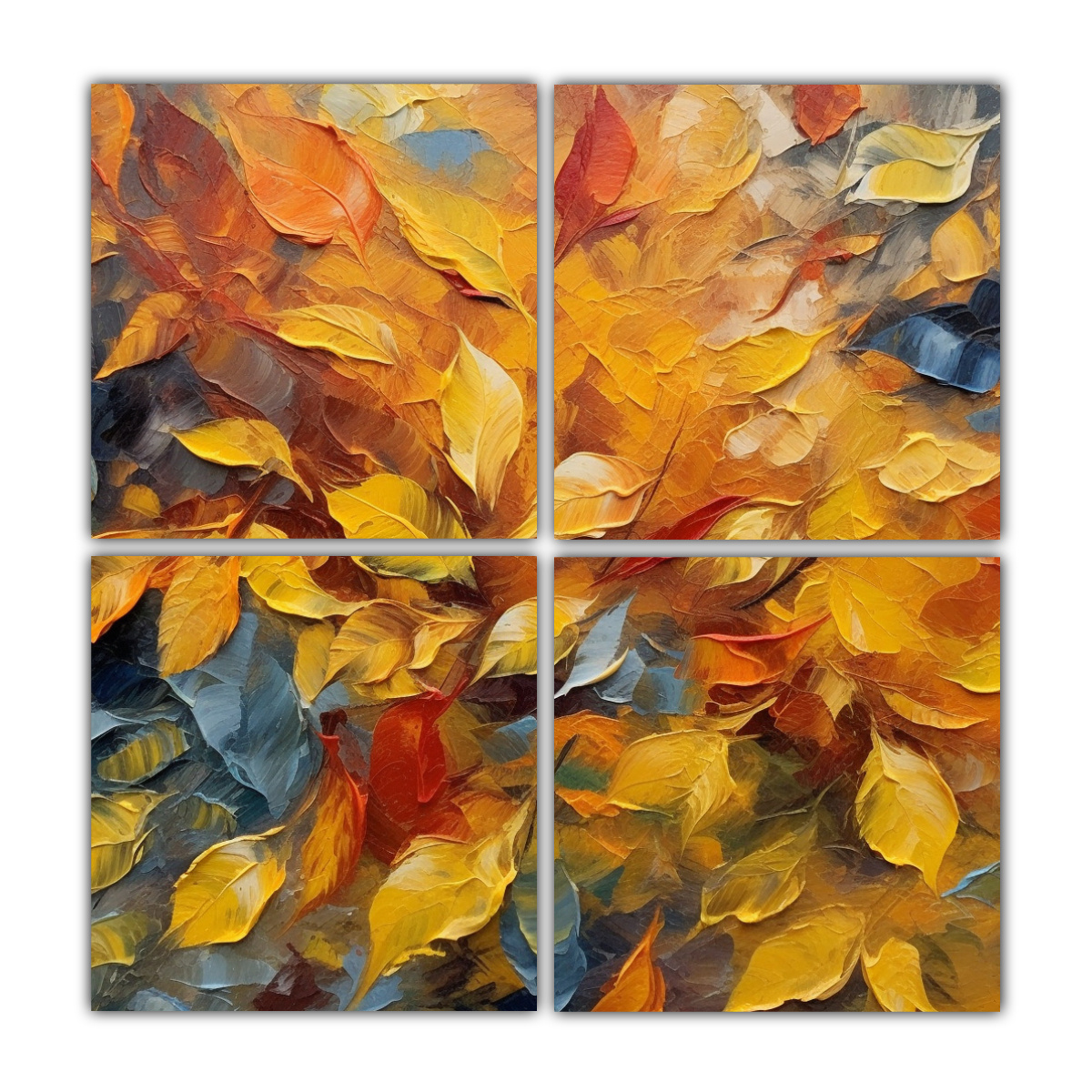 CUADRIPTICO IMAGEN OTOÑO EXUBERANTE PINTURA 40X40 CM - 1