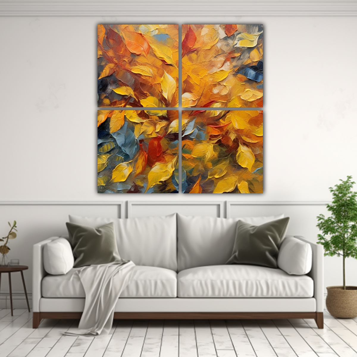 CUADRIPTICO IMAGEN OTOÑO EXUBERANTE PINTURA 40X40 CM - 2