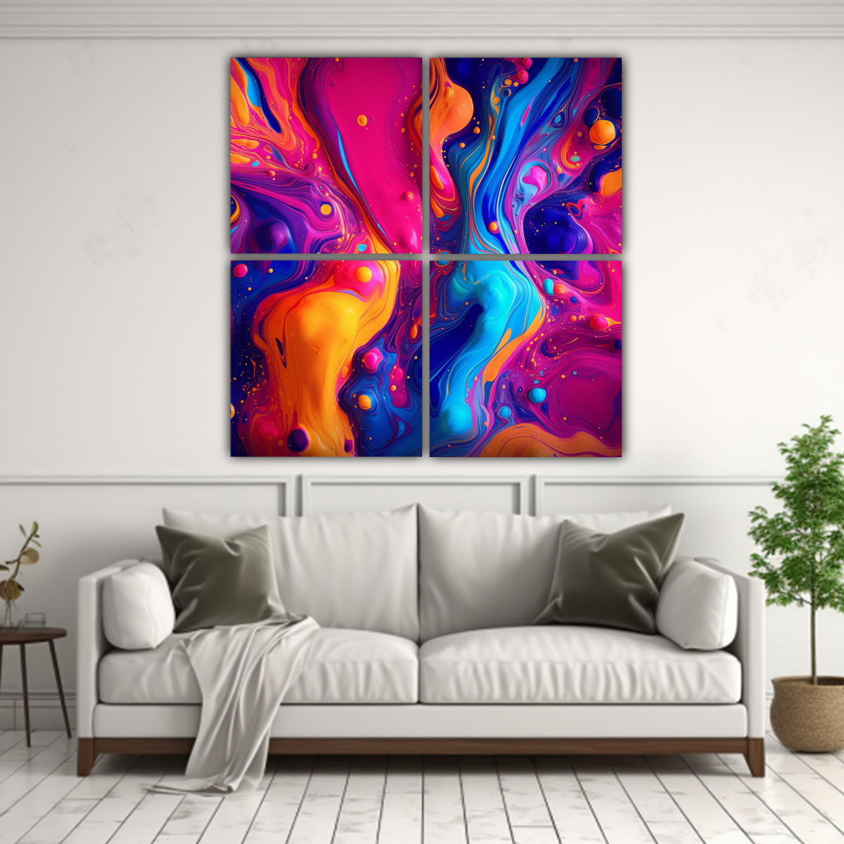 PINTURA ABSTRACTA DECORATIVA INSPIRACIÓN 100X100 CM - 2