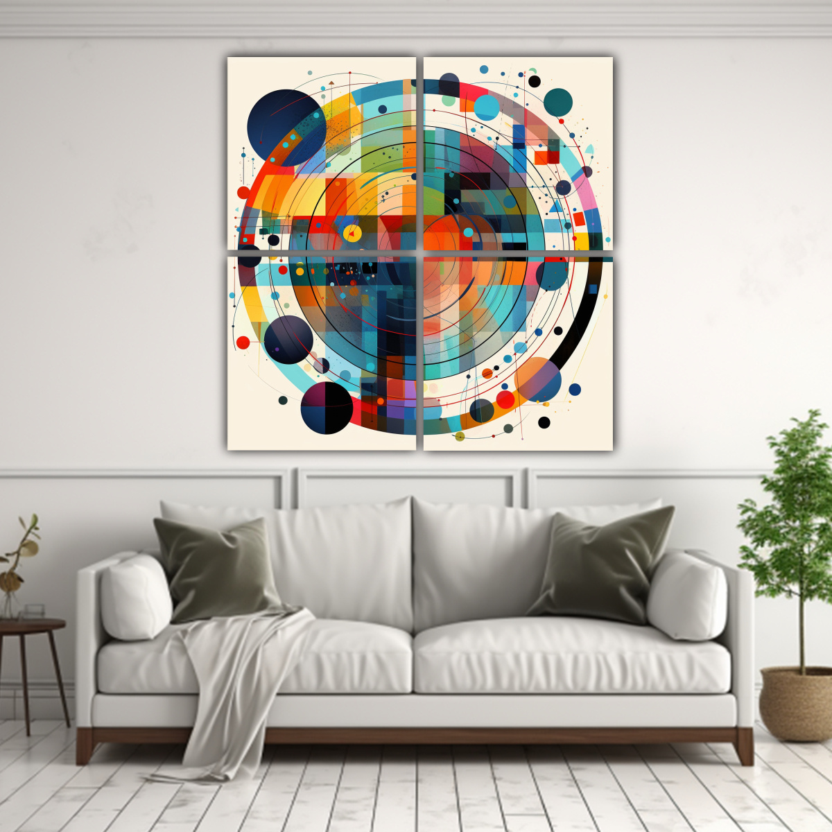 PINTURAS DECORATIVAS ABSTRACTAS EN UN CÍRCULO 60X60 CM - 2