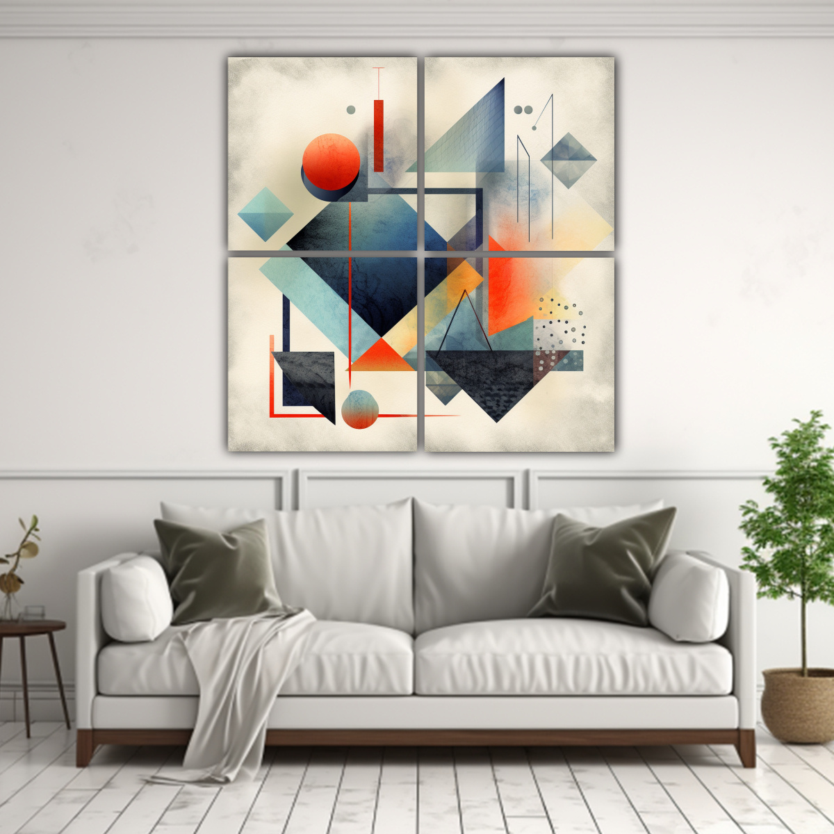 PINTURAS DECORATIVAS ABSTRACTAS GEOMETRÍA FORMAS. 120X120 CM - 2