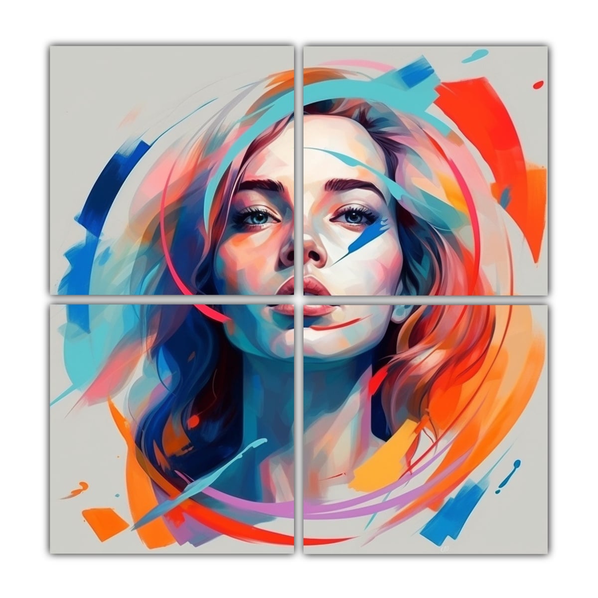 CUATRO LIENZOS MOVIMIENTO ESTRELLADOS STEVEN 140X140 CM - 1