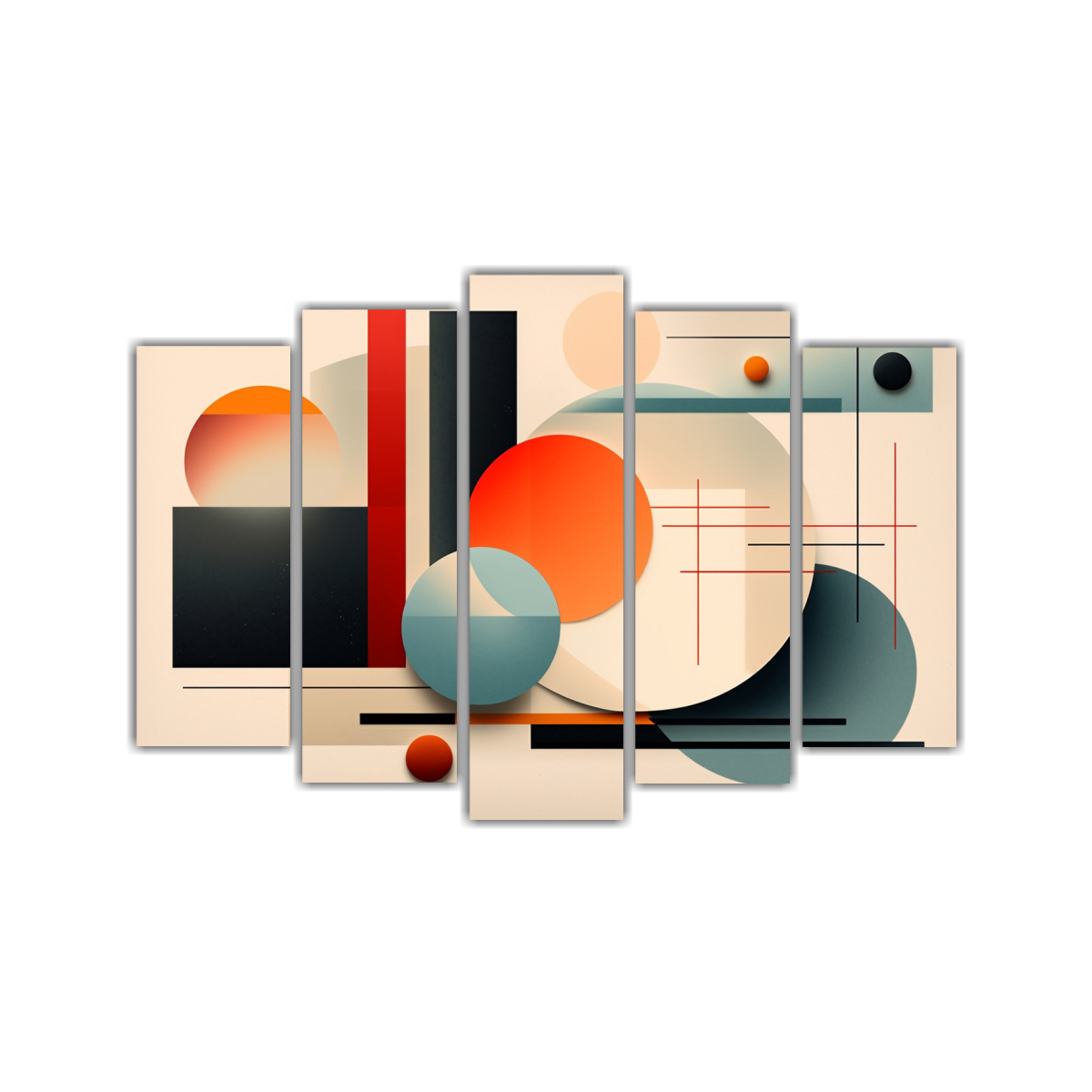 CUADROS GEOMÉTRICOS MINIMALISTAS CON TEXTURA EN 225X150 CM - 1
