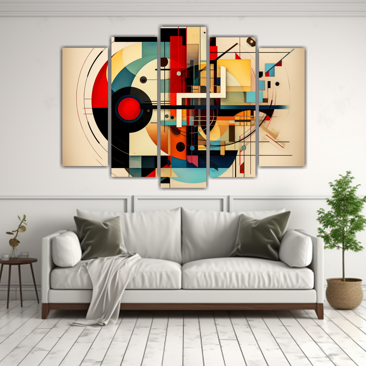 CUADROS ABSTRACTOS CON LÍNEAS Y CUADRADOS PARA 100X65 CM - 2