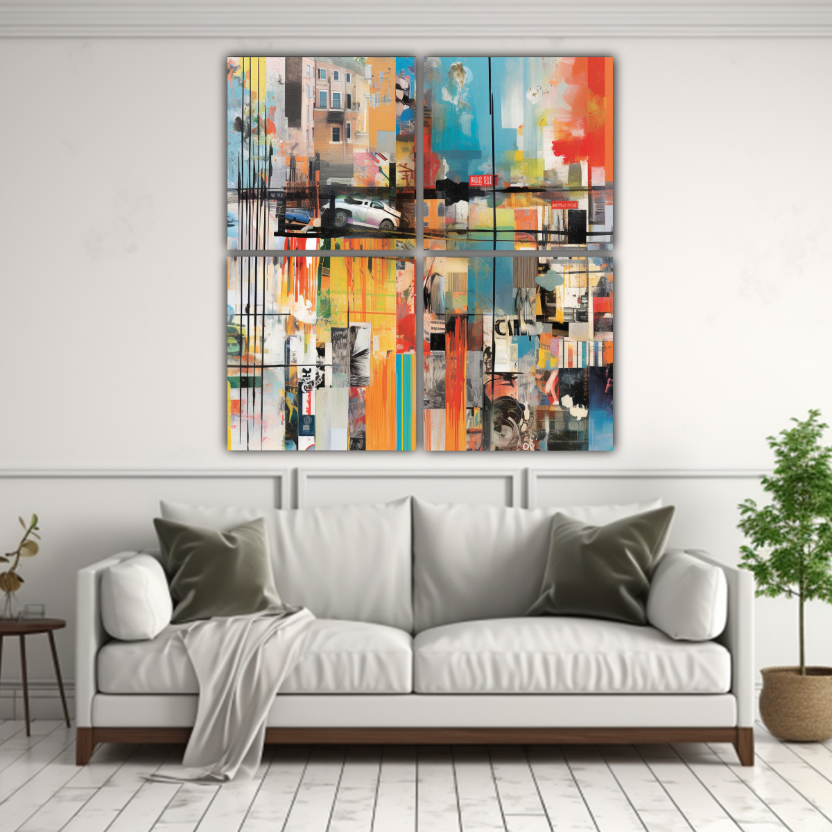 PINTURAS EN BASTIDOR DE 4 TELAS INSPIRACIÓN 180X180 CM - 2