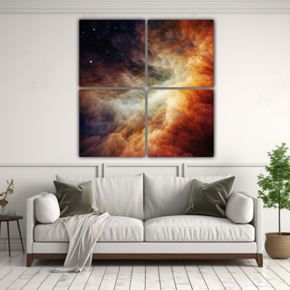 CUATRO TELAS EN BASTIDOR DE COLORES ESQUEMA 140X140 CM - 2