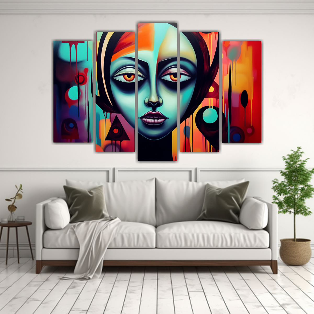 CONJUNTO DE CUADROS TEMA AMBIENTE EN LIENZO 100X65 CM - 2