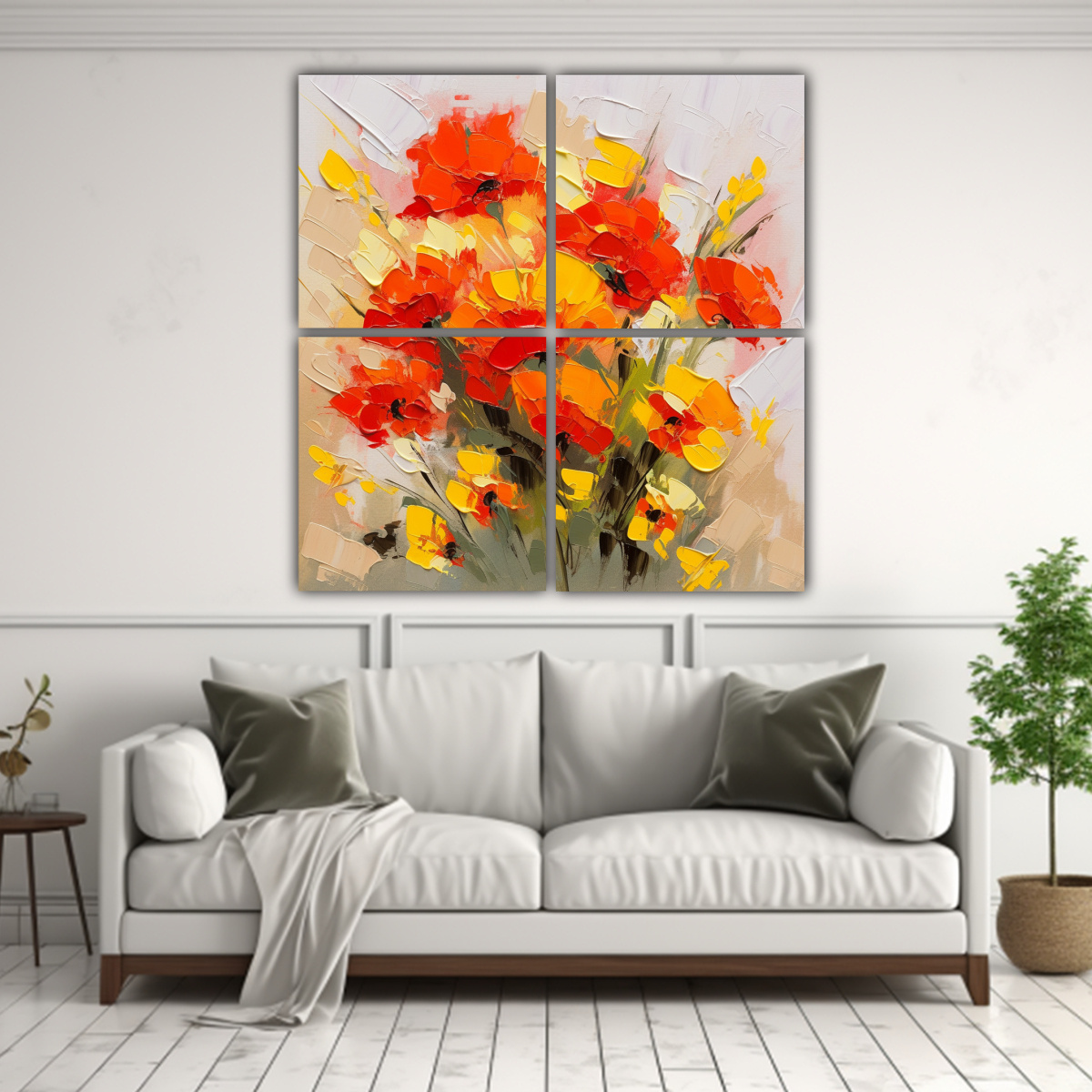 CUATRO TELAS EN BASTIDOR MODERNO RECTANGULAR CON 40X40 CM - 2