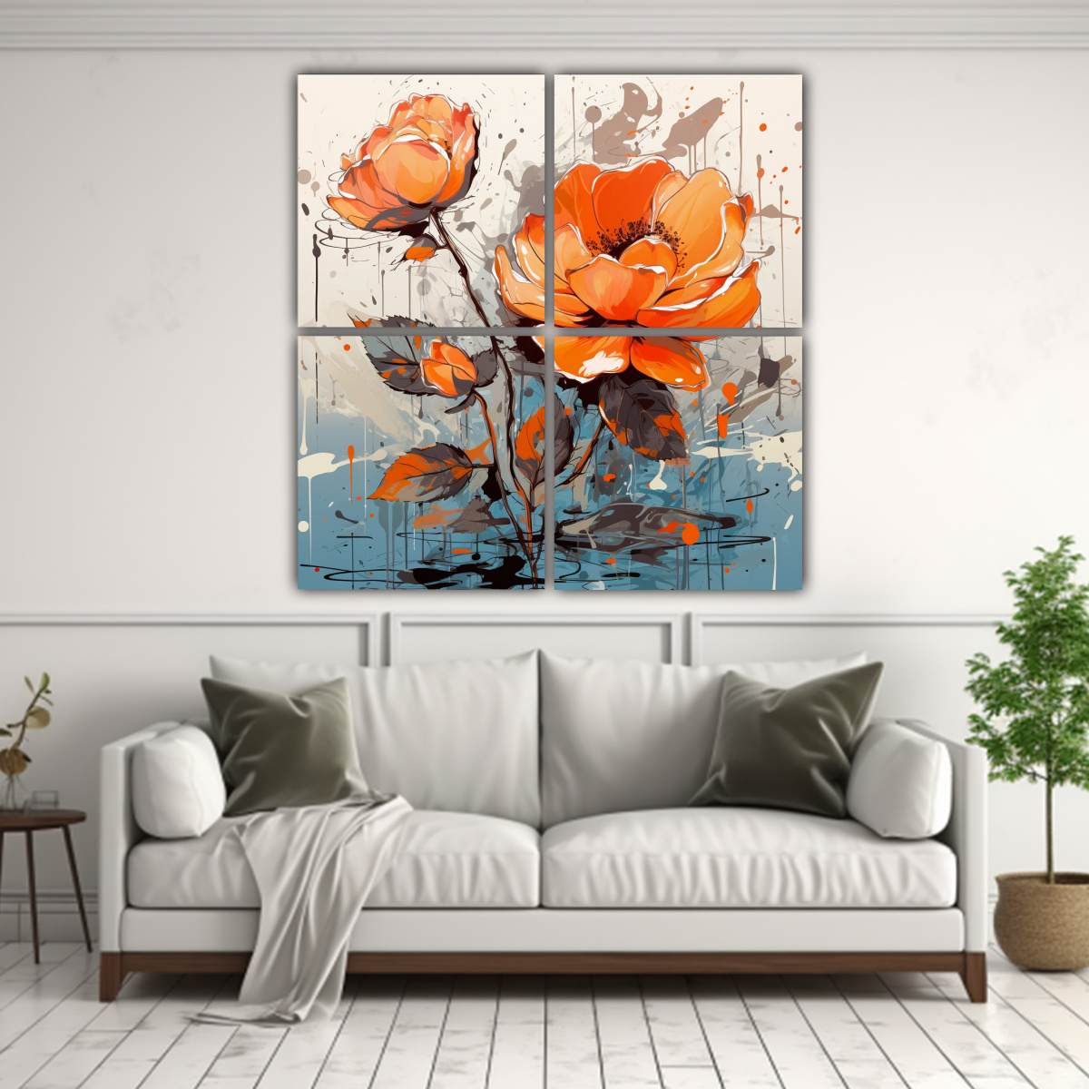 CUATRO TELAS EN BASTIDOR MODERNOS CON TEXTURA EN 60X60 CM - 2