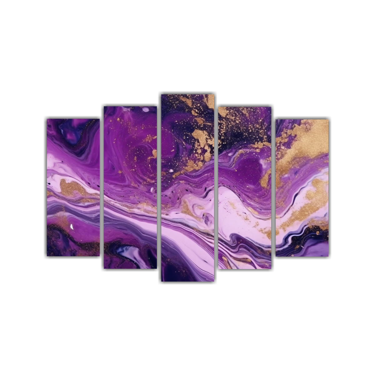 PINTURAS DE PARED ABSTRACTAS CON MARBLING EN 225X150 CM - 1