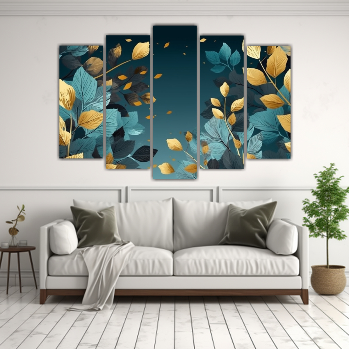 MARCO OTOÑAL CON HOJAS DE COLORES EN ESTILO 125X75 CM - 2