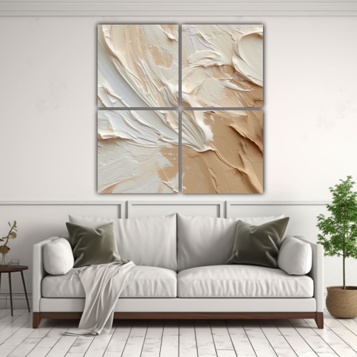 PINTURA TEXTURA BLANCO BEIGE ALTA DEFINICIÓN, 40X40 CM - 2