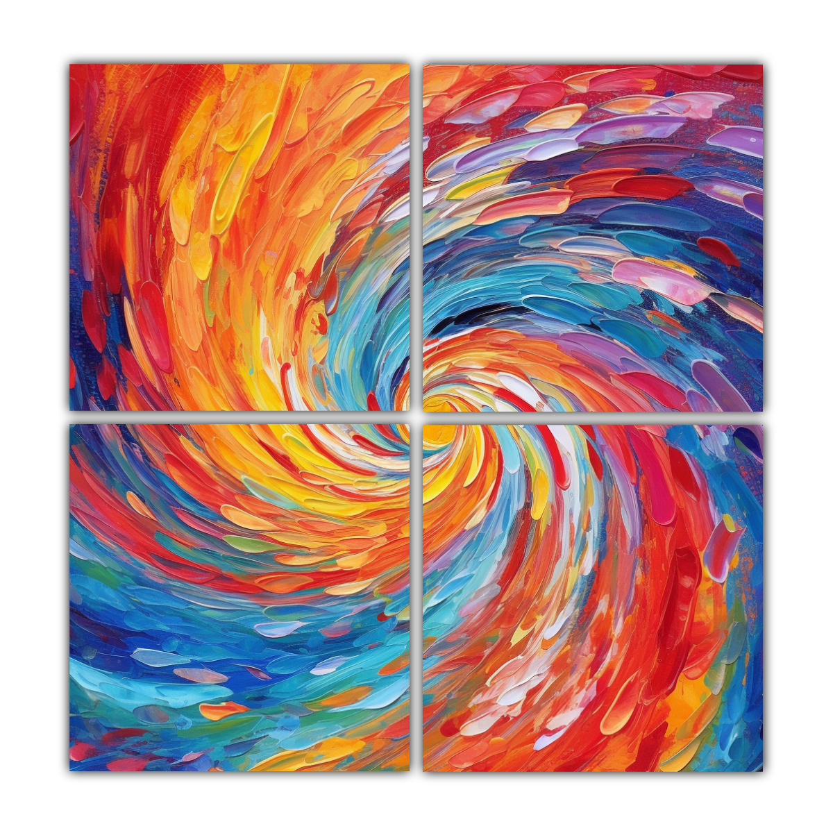 CUADRO ABSTRACTO COLORIDO VÓRTICE EN EVOLUCIÓN 120X120 CM - 1