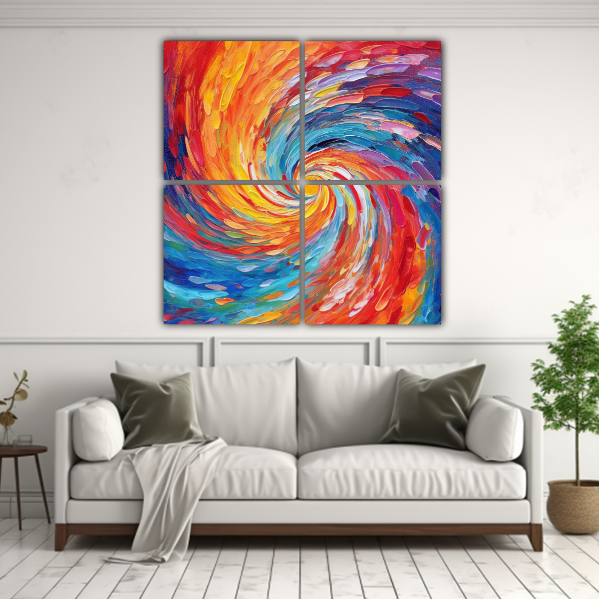 CUADRO ABSTRACTO COLORIDO VÓRTICE EN EVOLUCIÓN 120X120 CM - 2