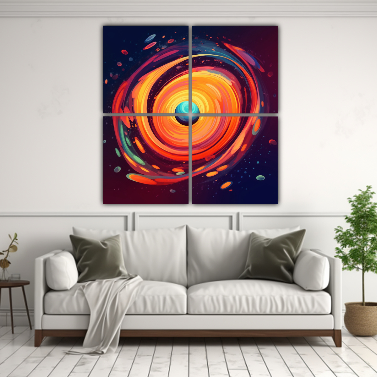 CUADRO ABSTRACTO DE POP ART EN LIENZO DE TELA 40X40 CM - 2