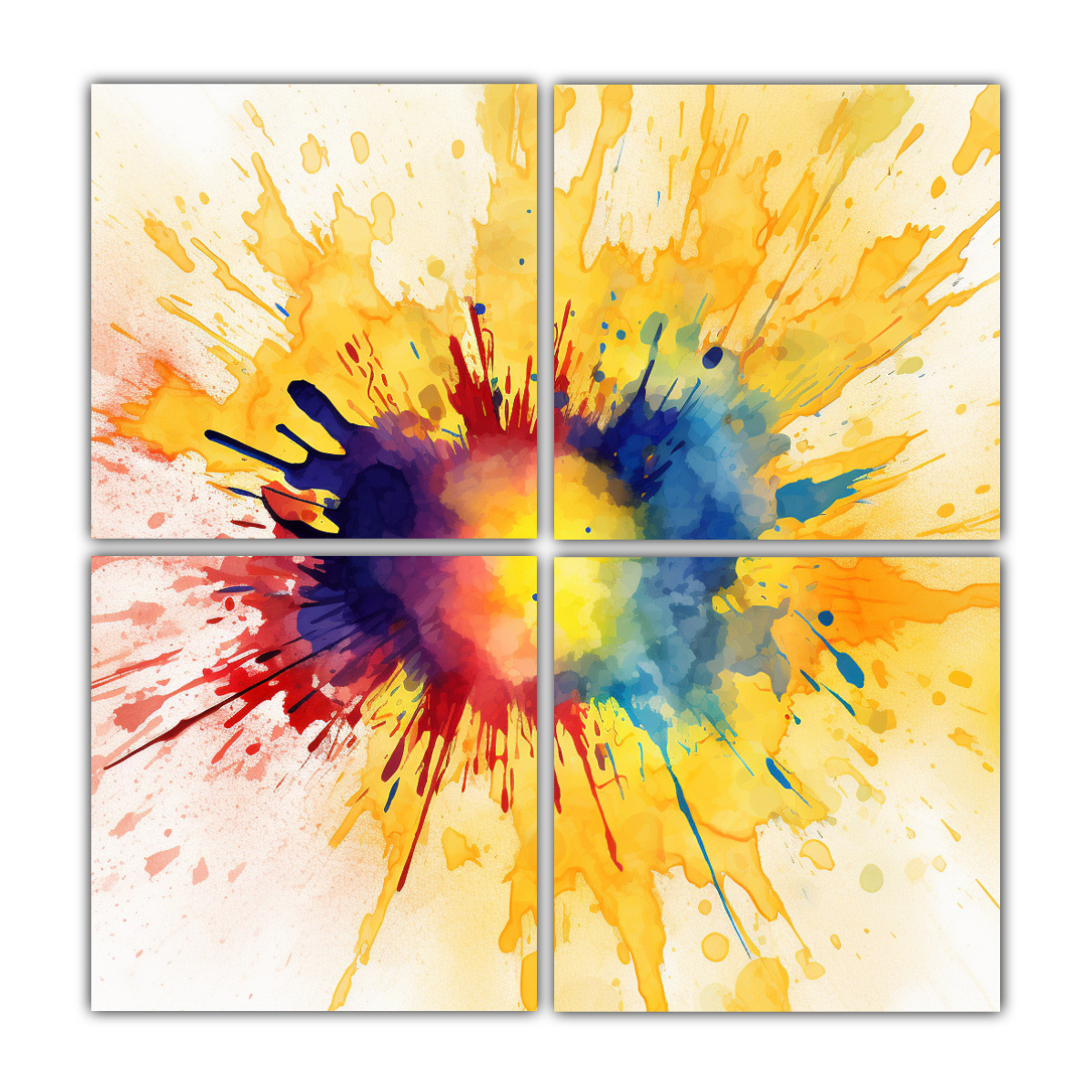 CUATRO LIENZOS DE TELA CON PATRÓN INTENSO 80X80 CM - 1