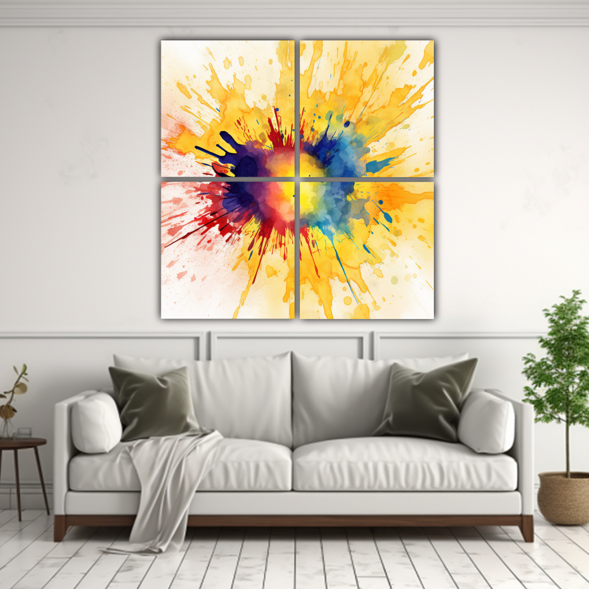 CUATRO LIENZOS DE TELA CON PATRÓN INTENSO 80X80 CM - 2